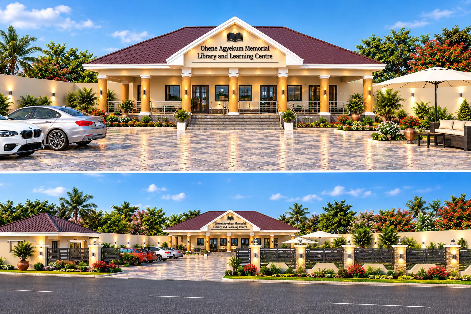 Concept rendering of the Ohene Agyekum Memorial Library and Learning Centre