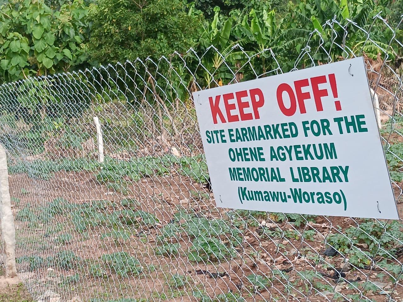 Site earmarked for the Ohene Agyekum Memorial Library